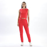 Womens Cotton Crop Top and Draw String Side Pocket Jogger