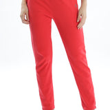 Womens Cotton Crop Top and Draw String Side Pocket Jogger ( Brick Red)