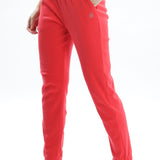 Womens Cotton Crop Top and Draw String Side Pocket Jogger ( Brick Red)