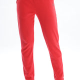 Womens Cotton Crop Top and Draw String Side Pocket Jogger ( Brick Red)