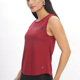 Women's Scoop Neck Tank Top with Chest Print