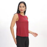 Women's Scoop Neck Tank Top with Chest Print