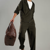 Men’s Raglan Hoodie & Jogger Set with Zipper Pockets & Flap Detail