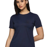 Women Breathable Quick Dry Kooltex Regular Fit Sports T-Shirt (Navy Blue)
