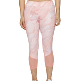 Women's Slim-Fit Printed Capri With Elasticated Waist & Mesh At Bottom