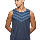 Men Slim Fit Round Neck Sleeveless Tank Top With arrow print at chest (Dark Grey)