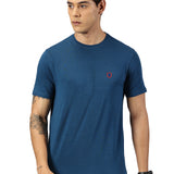 Men Round neck Bamboo Cotton T shirt (Blue)