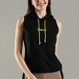 Women’s Sleeveless Hoodie with Adjustable Waist and Kangaroo Pocket