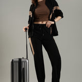 Women’s Cut & Sew Tracksuit with Adjustable Drawstring Waistband