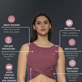 Women UPF Sun Protection Eco Friendly Yoga Sleeveless Cross Crop Top