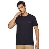 Men Round neck Organic cotton T shirt (Beige)