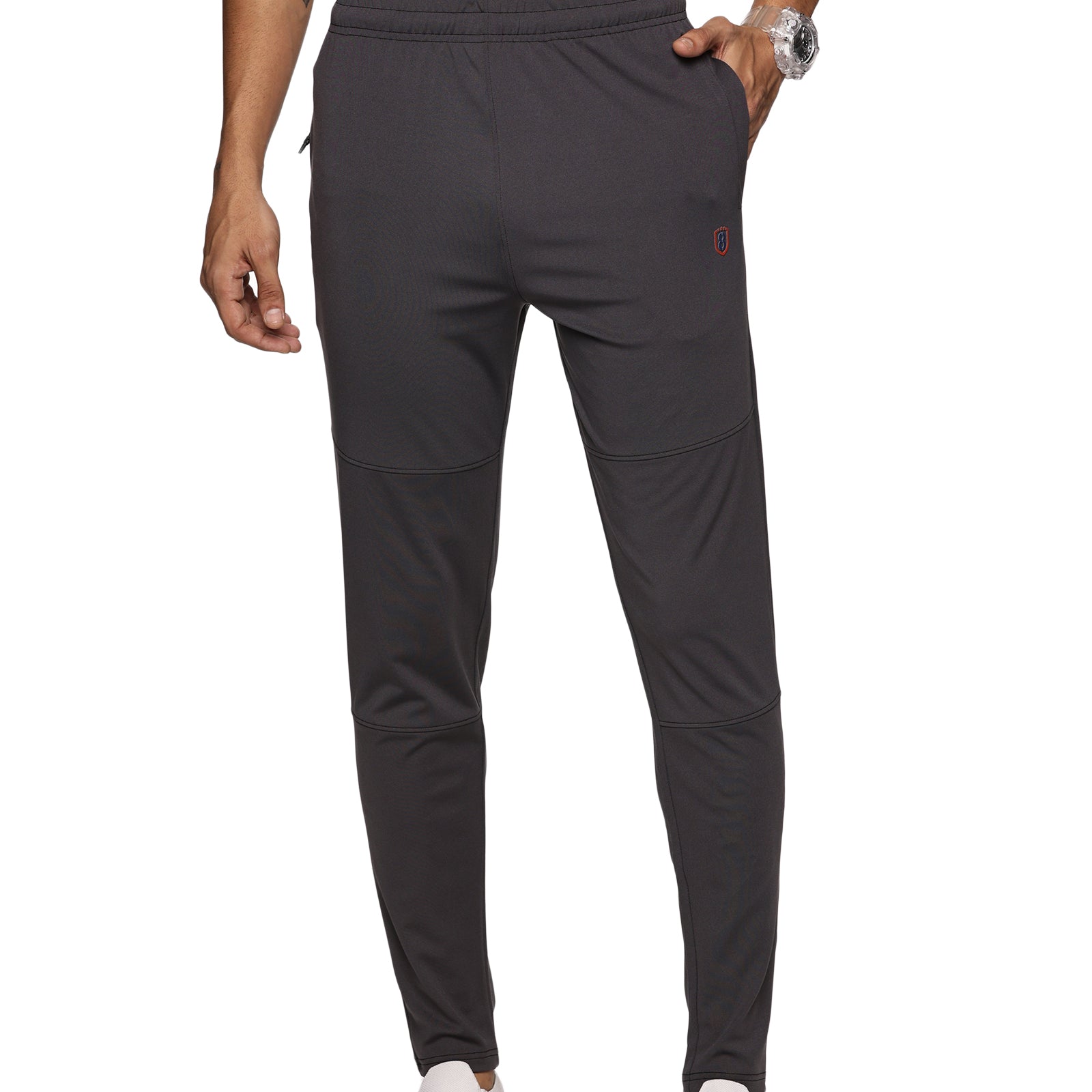 Men One Side Zipper Pocket and Inside Drawstring Trackpant