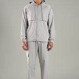 Men’s Raglan Hoodie & Jogger Set with Zipper Pockets & Flap Detail