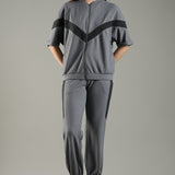 Women’s Cut & Sew Tracksuit with Adjustable Drawstring Waistband