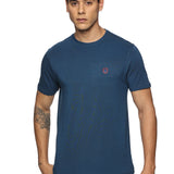 Men Round neck Bamboo Cotton T shirt (Blue)