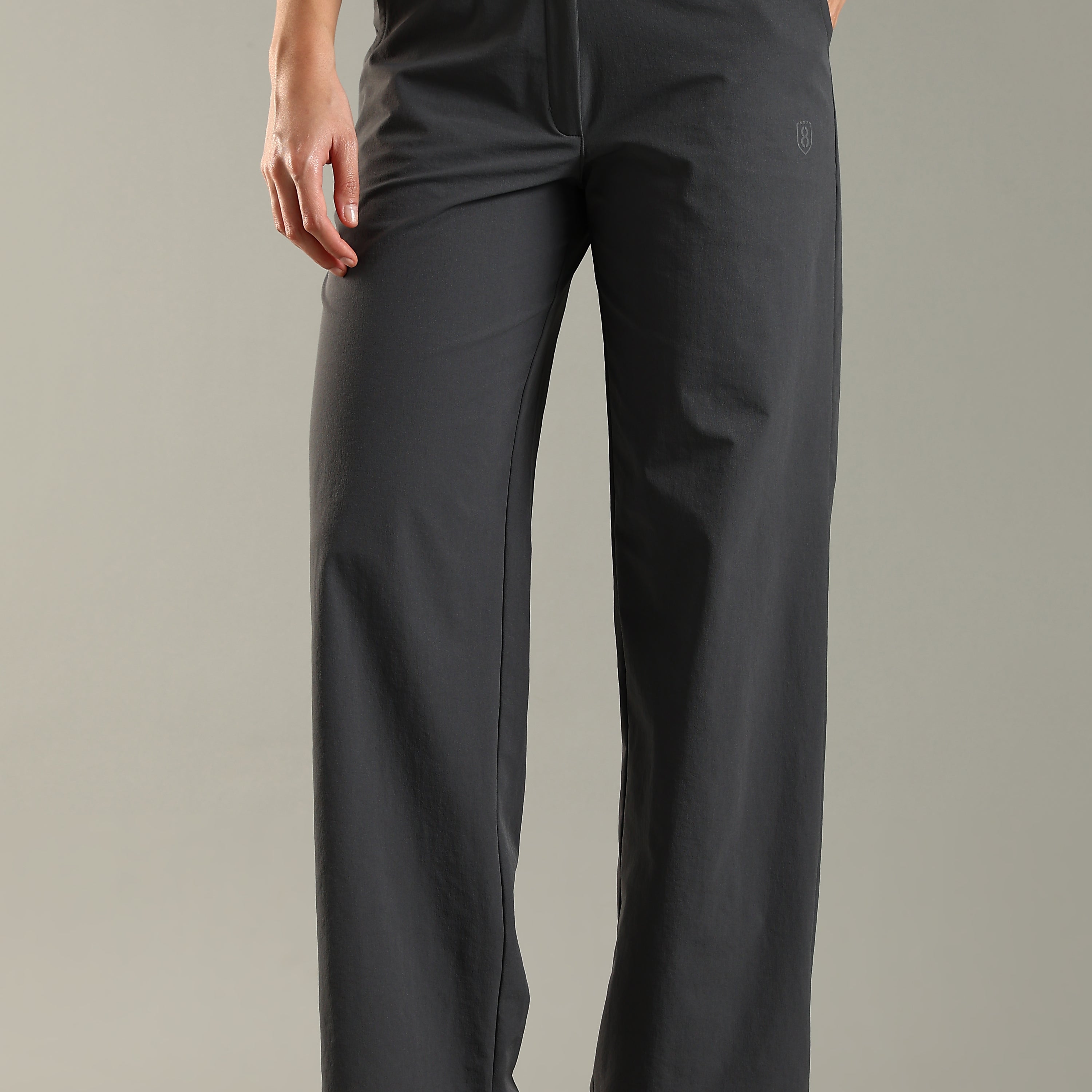 Women's Classic Straight Fit Workleisure Pant with Side Elastic & Zipper Closure