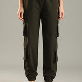 Women Stylish Multi pocket Pants with Adjustable Drawstring