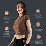 Women's High-neck Corset Top with Raglan Sleeves