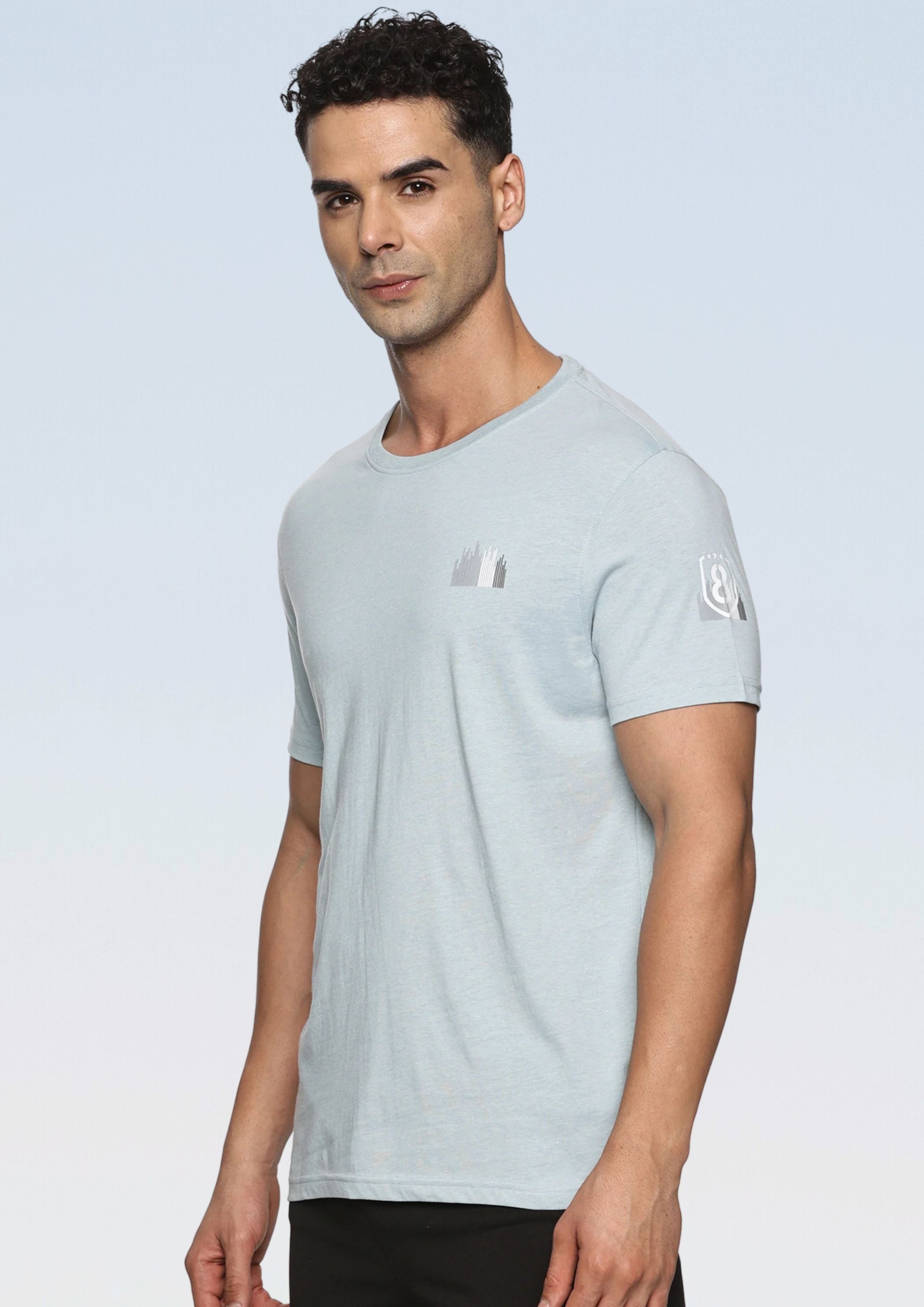 Men Organic Cotton Recycled Polyester Melange Effect T-Shirt
