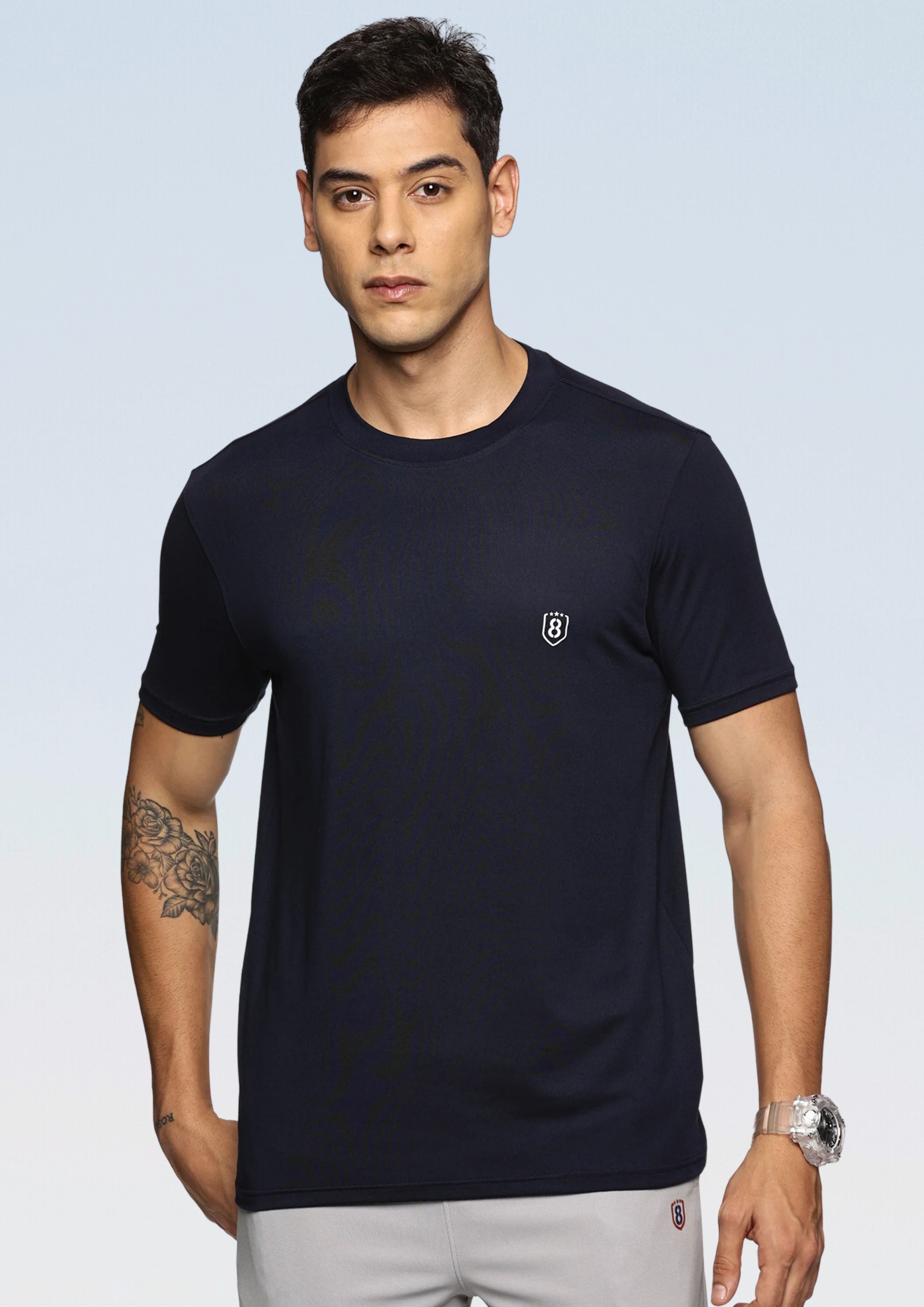 Men Cotton feel Super Stretchy Slim fit Polyester T Shirt