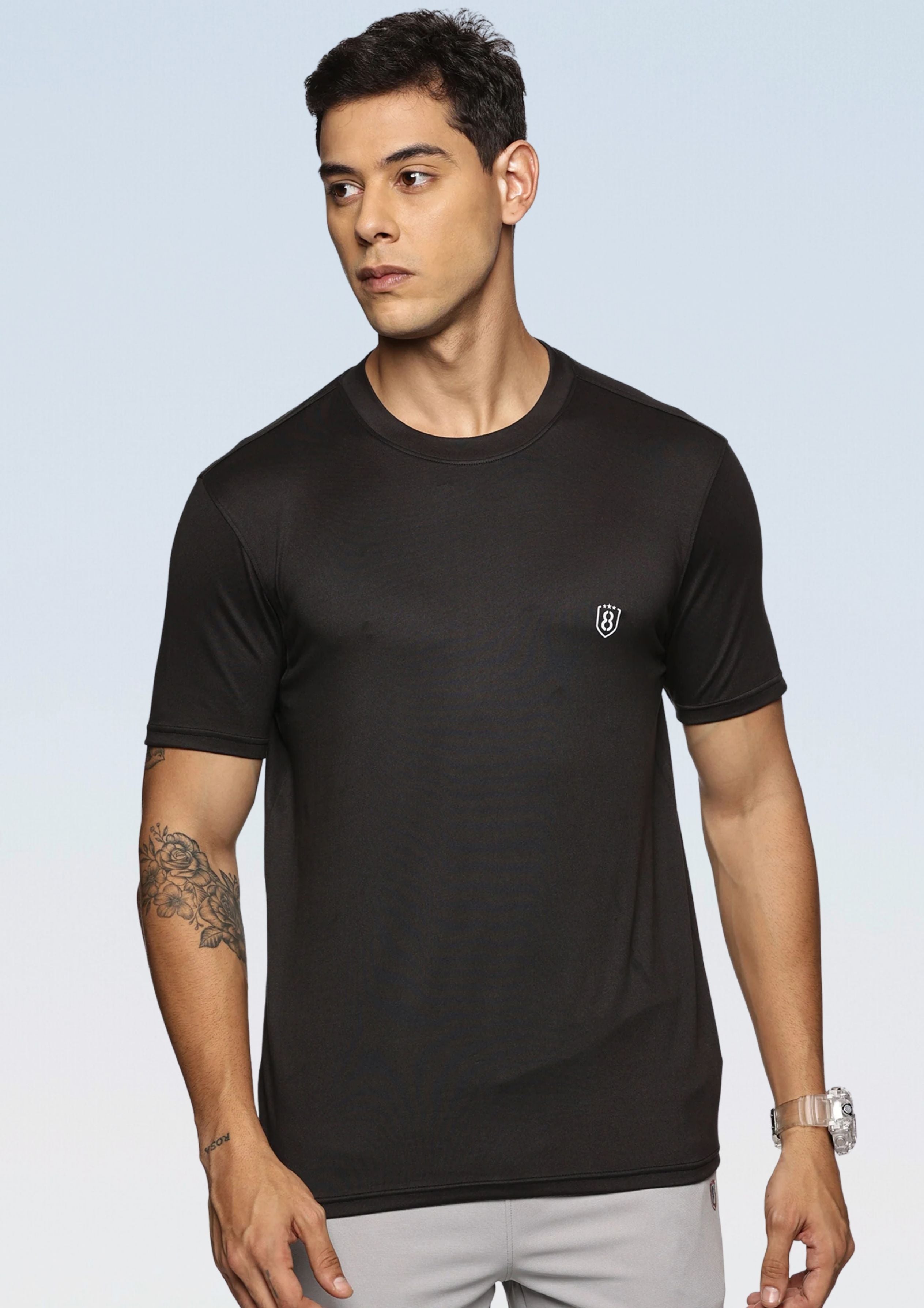 Men Cotton feel Super Stretchy Slim fit Polyester T Shirt