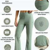 DOMIN8 Women Flared Mid-Rise Trousers