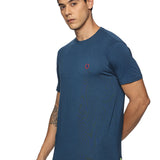 Men Round neck Bamboo Cotton T shirt (Blue)