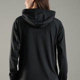 Women's Raglan Sleeve Hoodie with High V-Neck Collar & Zipper Opening