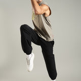 Men's Sleeveless Hoodie with Kangaroo Pocket & Neon Drawstring