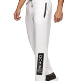 Men side pocket with Zipper closing and outside Drawstring Track Pants (White)