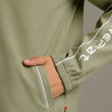 On-Trend Relaxed Fit Pullover Featuring Side Graphics and Quarter-Zip highneck Collar