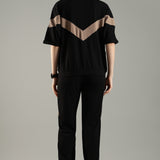 Women’s Cut & Sew Tracksuit with Adjustable Drawstring Waistband