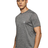 Men Regular Fit Round Neck Half sleeve T shirt (Light Grey)