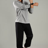 Men’s Half Reverse Zip Jacket with Printed Flap & Zipper Pocket