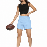 Women Shorts With Stylish Zipper Pocket At Front
