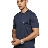 Men Regular Fit Round Neck Half sleeve T shirt (Navy)