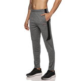 Mens Cut & Sew Track Pant with One Side Zipper Pocket and Inside Drawstring