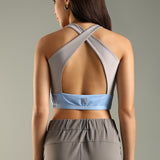 Women's Criss Cross Back Sports Bra with Detachable Pad