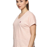 Women 100% organic cotton mega sleeve top (Pink)