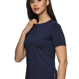 Women Breathable Quick Dry Kooltex Regular Fit Sports T-Shirt (Navy Blue)