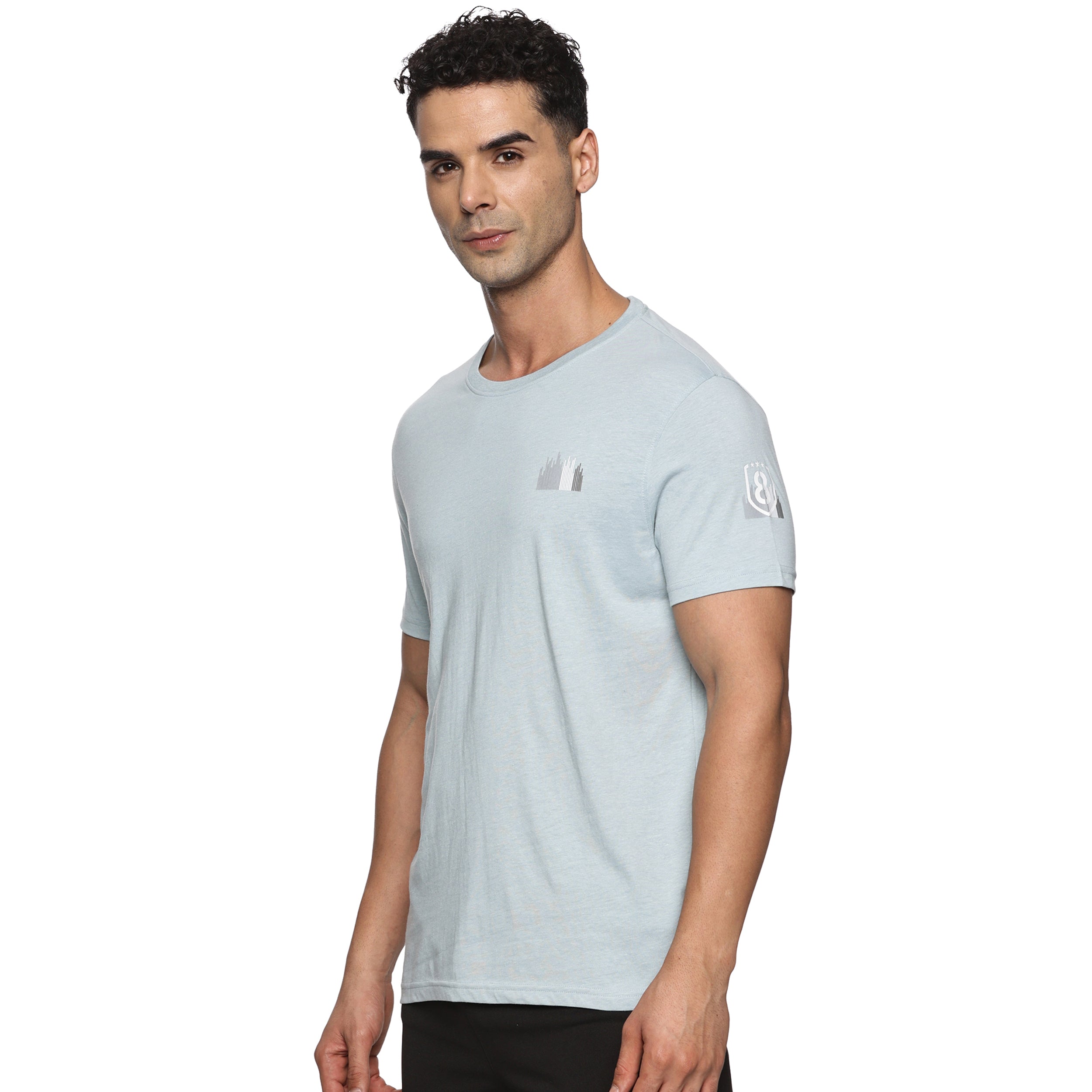 Men Organic Cotton Recycled Polyester Melange effect T Shirt