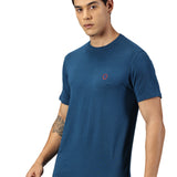 Men Round neck Bamboo Cotton T shirt (Blue)