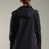 Women's Hooded Water-repellent All-weather Jacket with Thumb hole Sleeve