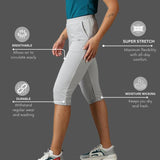Women's Regular Fit Capri With Elasticated Waist & Side Pockets