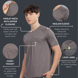 Men's Raglan Sleeve Casual Chest Pocket T shirt