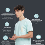 Men’s Soft Cotton Shrinkage Resistant Stretchable T Shirt with Chest Zipper Pocket