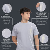Men’s Soft Cotton Shrinkage Resistant Stretchable T Shirt with Chest Zipper Pocket