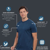 Men's Round Neck Super Smooth Self Design Wrinkle Resistant T shirt