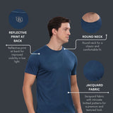 Men's Round Neck Super Smooth Self Design Wrinkle Resistant T shirt