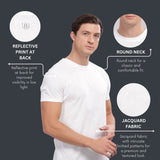 Men's Round Neck Super Smooth Self Design Wrinkle Resistant T shirt
